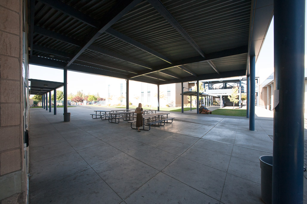 Covered Walk & Eating Area by Cafeteria